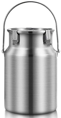 Acier Inoxydable Seau De Transport De Lait Seau À Vin Pot Lait Peut pour Liquide Stockage Solide Cuve De Fermentation, Baril Scellé 304 Pot A Lait INOX Bidon Alimentaire 10L