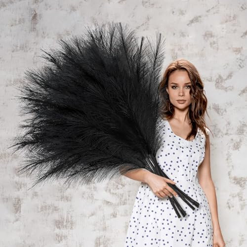 4 Steli Pampas Artificiale Erba 120cm Extra Large Tall Piante Artificiali Fiori Indoor Faux Falsa Erba Piume Fluffy per Vaso Da Pavimento Boho Home Decor Matrimonio Soggiorno Decorativo Accessori