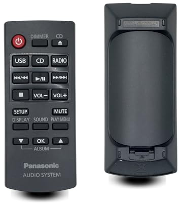 Original N2QAYB000948 Panasonic Fernbedienung speziell kompatibel mit Audio‑/Home‑Cinema‑Systemen der Panasonic SC‑HC-Serie: u. a. SCHC19, SCHC195, SCHC29, SCHC37 und SCHC57