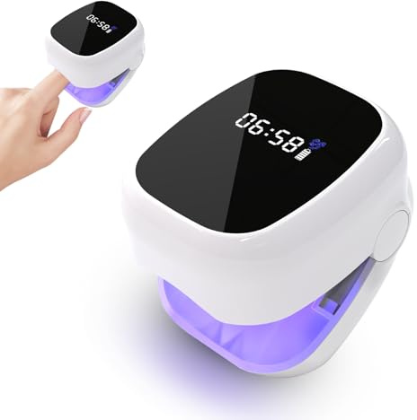Momowin Dispositivo Trattamento Laser Micosi Unghie, 4 Lampadine UV blu + 2 Lampade a Infrarossi Lontane per la Rigenerazione delle Unghie (bianco)