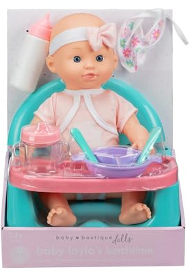 Doll Feeding Set Magic Bottle Baby Doll Accessories Pretend Play Care Set with Bib Bottle Cup Plate Cutlery – Nurturing Doll Playset for Girls Boys