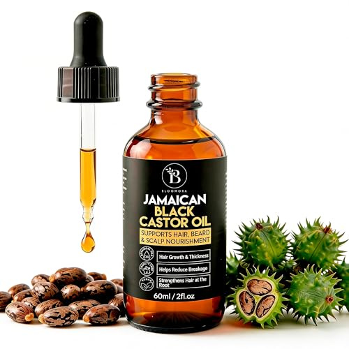 Olio di Ricino Nero di Giamaica, Olio per Capelli Pressato a Freddo, Castor Oil per Ciglia & Idratazione della Pelle (60 ml)