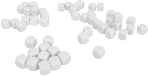 ERYUE 50 Pezzi Versatili Blocchi di Dadi Vuoti per Personalizzare Giochi di Adesivi Fai da Te per Feste Ed Istruzione, Cubi Dadi in Plastica Resistente da 0,6 Pollici L'insegnamento della Matematica