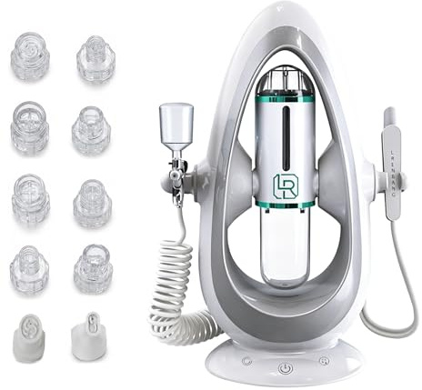 Aparato de Limpieza Facial,Limpiador de Piel Multifuncional para Hogar con Oxígeno de Agua,Extractores de Puntos Negros,5 Niveles de Succión y 10 Accesorios,Limpieza Profunda de Piel con Microburbujas