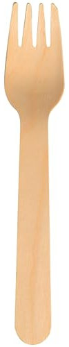 ABENA Gastro-Line 16cm Wooden Disposable Forks Made From 100% Compostable Birchwood Providing a Sustainable and Eco-Labelled Wooden Cutlery (Pack of 100)