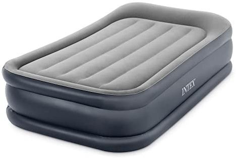 Intex Dura-Beam Series Deluxe Pillow Rest Raised Airbed with Internal Pump & Built-in Pillow, Twin