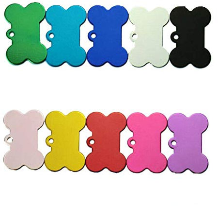 Knochenförmige Erkennungsmarke, 10 Stück Hundemarke Adressanhänger,Hundeknochenanhänger für Hunde und Katzen Haustier-Erkennungsmarke (38 mm)
