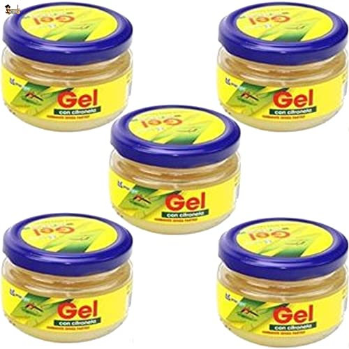BricoLoco Citronela gel repelente antimosquitos. Ambientador. Más cómodo y seguro que velas o aceites. Ahuyentar mosquitos en interior o exterior. Protección natural. (5)