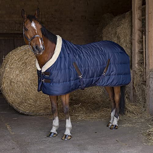 EQUITHÈME „Teddy Stalldecke, Rückenlänge 145 cm, marineblau/ecru