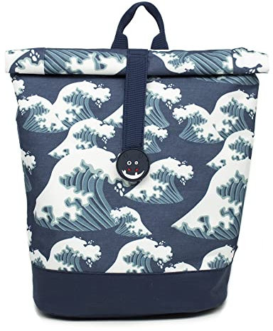 LES DÉGLINGOS - Sac à dos Rolltop Hippipos l'hippo - Sac à dos enfant ajustable - Garçon et Fille 5 ans et plus - Poche Zippée intérieur - Sac pour le sport, sortie ou weekend