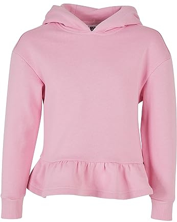 Urban Classics Mädchen Kapuzenpullover Girls Organic Volants Hoody girlypink 146/152
