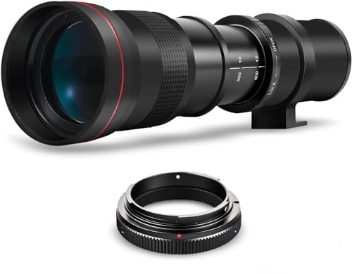 Canon High Power 420-800 mm f/8.3 HD manuellt teleobjektiv zoomobjektiv för EOS 80D, 90D, Rebel T3i, T6i, T7i, T8i, SL3, 70D, 5D IV, 6D II, 7D II SLR