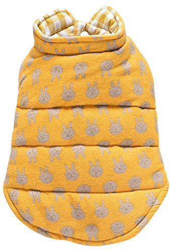 SARUEL Baumwolle Winter Hund Kleidung Weste Warme Welpen Haustier Kleidung Outfit Französische Bulldogge Hund Mantel Haustiere Jacke Kaninchen Gedruckt Hunde,Gelb,XS