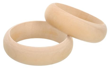 METALLIXITY Holzarmreifen (85mm/3,35 Zoll) 6 Stück, Unvollendeter natürlicher runder Holzring handgefertigt - für DIY-Projekte, Schmuck, Basteln und Wohnkultur