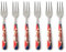 Excelsa Vintage Christmas Set 6 Forchettine per Dolci, Acciaio Inox, Cm. 15, Decoro Natalizio