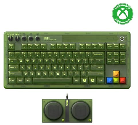8Bitdo Retro 87 Mechanical Keyboard with RGB Backlight, Bluetooth/2.4G/USB-C Hot Swappable Wireless Gaming Keyboard for Windows and Android - Xbox Edition (Officially Licensed)