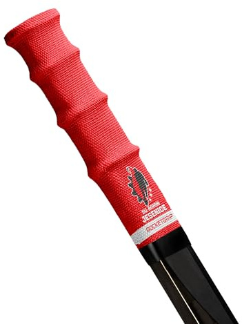 ROCKETGRIP Crosse de hockey sur glace - Poignée sport - Poignées de hockey en tissu - Accessoire de hockey pour adultes et enfants (rouge ; Sij Agroni Jesenice)