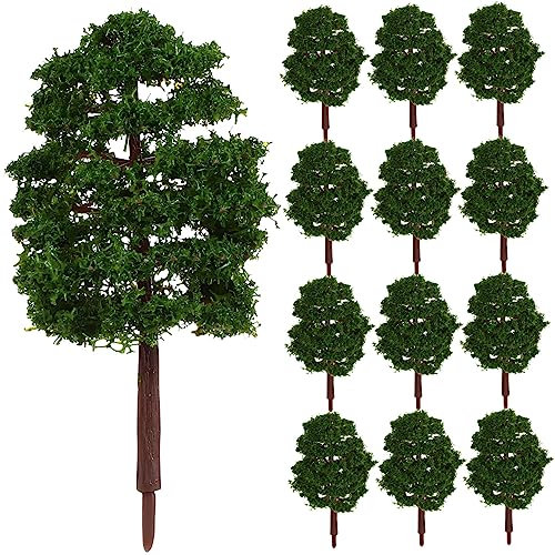 PartyKindom de Árbol Verde 9Cm 20 Piezas Decoración Escenográfica Plástico Escala 1:100 para Dioramas Paisaje Realista para Modelismo