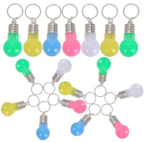 LALAFINA Llavero 21 Bombillas LED de Colores, Mini Luz Táctil en Forma de Bombilla, Pequeño Llavero Portátil para Bolsos y Llaves, Accesorio Luminoso para Eventos y Fiestas Color Aleatorio