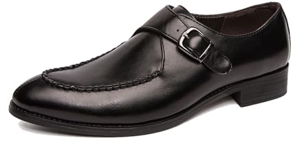 ZARAPLUS Monkstrap Hombre De Vestir Zapatos Formales de Punta para Oficina De Negocios,Negro,45 EU
