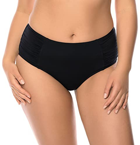 Vivisence 3002 Braguita De Bikini De Cintura Alta Sin Estampado para Mujeres - Hecha En La UE, Negro,42