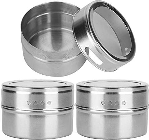 Magnetisk kryddkruka kan krydda burkar 3st rostfritt stål kryddkruka kan krydda smaktillsats Flaskställ Magnetiskt på kylskåp Kök Grilltillbehör