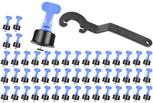 Sistema de nivelación de baldosas, set de accesorios para nivelar azulejos, lengüetas de 50 T, llave especial, ayuda para colocar azulejos fácilmente