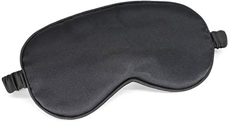 Silk Eye Mask for Sleeping Super Smooth Sleep Mask Silk Blindfold Blackout Eye Cover Portable Eye Shade Cotton Filled with Elastic Strap for Women & Men