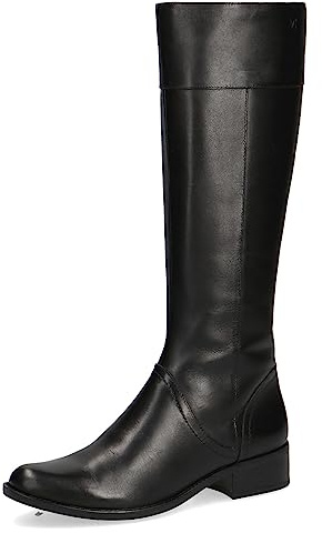 CAPRICE Bottes femme hautes à talons en cuir élégantes, Noir (Black Nappa), 40 EU