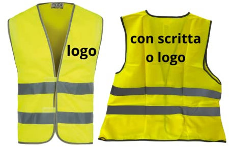 Gilet Alta Visibilità da lavoro Giallo Arancio Fluo Riflettente Personalizzato con Foto Nome Scritte Per Sicurezza Staff Protezione Civile Laureato Addio celibato nubilato Auto Bici chiusura a Velcro