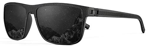 HENGOSEN Sonnenbrille Herren Damen Polarisiert Unisex Quadrat Sunglasses Leichte UV400 Schutz für Fahren