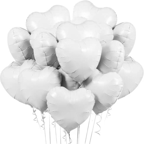 Herz Folienballon Weiß 20 Stück,Herz Helium Luftballons,Heliumballon Herzen,Herzluftballons,Herzform Folienluftballon Herzballons Geeignet für Geburtstag Hochzeit Verlobung Brautdusche Valentinstag