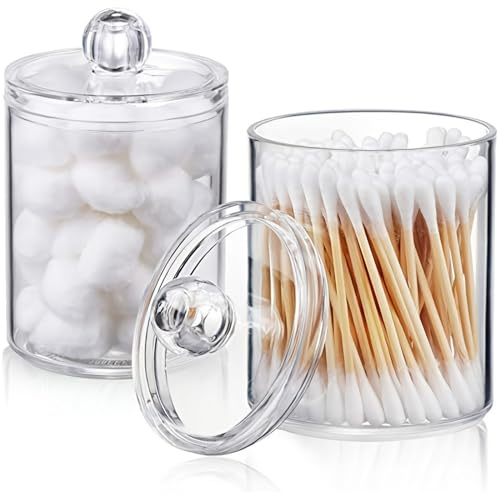 XINCHENG 2 Piezas Dispensador Discos Desmaquillantes, Dispensador Discos Algodon con Tapa, Cajas Organizadoras Baño para Sala de Estar, Dormitorio, Baño