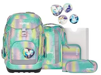 ergobag Maxi Set 6-teilig, ergonomischer Schulrucksack, Vorgänger-Kollektion, Grundschule, ideal für große Kinder ab der 1. Klasse ZauBärwelt - Mint