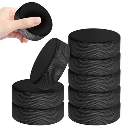 OMYOPY 18 Pack Ice Hockey Pucks with 3 Reusable Mesh Bag, Rubber Street Hockey Puck Balls for Practicing and Classic Training, Diameter 3, Thickness 1, 6 oz, Official Regulation, Black
