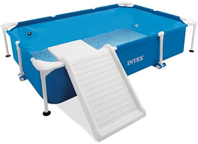 Intex 48404NP - Piscina Fuori Terra Rettangolare per Cani, con Pompa Filtro 1136 L/h, 229x152x46 cm
