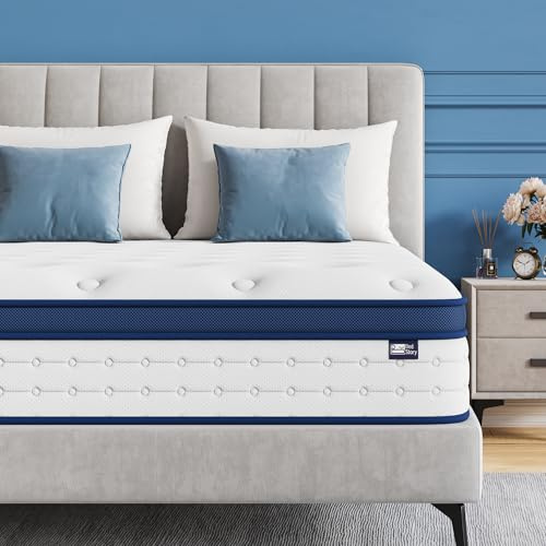 BedStory Small Double Mattress, 7.8 Inch Hybrid Mattress, 7-Zone Mattress with Breathable Foam and Individually Pocket Sprung Firm- Extra Lumbar Support(120x190x20cm)