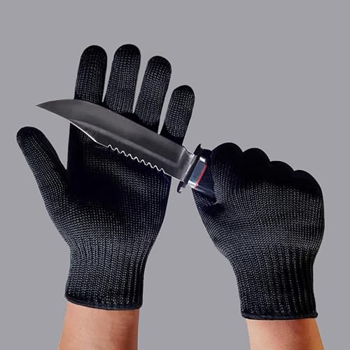 PRECORN Guanti antitaglio certificati CE ad alte prestazioni, protezione antitaglio EN388 & EN1082-1, guanti da lavoro in acciaio inox, per cucina, giardino e officina, antiscivolo e unisex, 1 paio di