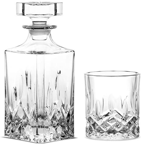 Bohemia Whiskey Classic - Set di bicchieri da whisky con caraffa per whisky, 6 bicchieri, caraffa 0,75 l