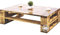 sunnypillow Palettenmöbel Gartenmöbel Set aus Holz Indoor/Outdoor Europaletten Möbel Sofa Gartensofa Bank Sessel Holztisch für Balkon Terrasse Garten | geflammt Couchtisch 100 x 60 cm Höhe : 40 cm