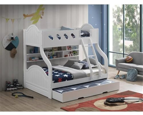 Acme Grover Rectangular Wood Twin Trundle with Caster Wheels in White