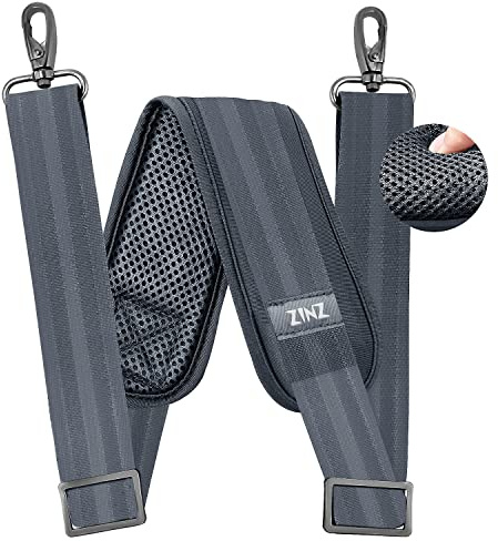 ZINZ Tracolla da 79, Cuscino Fisso Extra Spesso e Cinturino di Ricambio Universale a Doppi Bilanciamento con Ganci Girevoli in Metallo (200cm,Grigio scuro)
