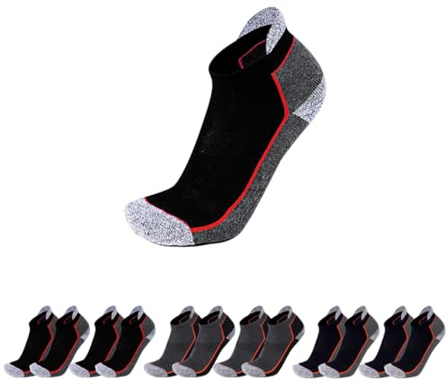 ISI WORK | 6 Paia Calze da Lavoro Uomo Donna - Calzini Cotone Traspiranti Altezza Metà Polpaccio - Calze per Scarpe Antinfortunistiche - Rinforzante e Traspiranti (Taglie da 35 a 50)