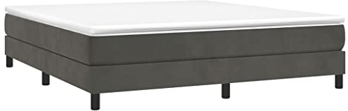vidaXL Boxspring-sängram mörkgrå 160x200 cm sammet