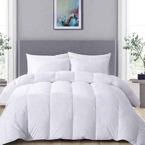 Alpes Blanc - Couette Hiver Super Chaude 500 g/m² - Fabrication française - Garnissage synthétique Fibre Creuse – Lavable en Machine