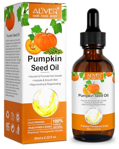 HUNELAER Pumpkin Seed Oil, 100% Pure/Natural/Undiluted/Unrefined Cold Pressed Carrier For Hair Growth & Skin Care, Lip Nail Eyelashes Eyebrows, Men& Women.Moisturizer