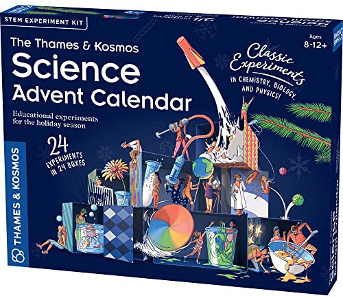 Thames & Kosmos Science Advent Calendar, Kids Science Kit for Holiday Season, Learning Resources for Chemistry, Biology, and Physics, STEM Toys for Science Experiments, Age 8+