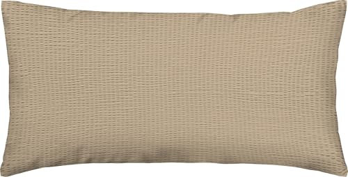 Erwin Müller Kissenbezug, Kissenhülle Edel-Seersucker Uni Serie Wertingen - für die warme Jahreszeit, temperaturausgleichend, pflegeleicht, mit Reißverschluss - Taupe Größe 40x80 cm