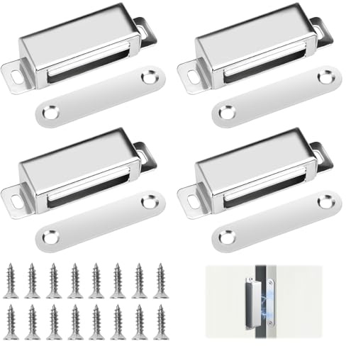 4 Pezzi Calamite per Mobili Chiusura, Calamita per Ante Mobili, Inox Forte ​Chiusure Magnetiche per Porte, Mobili, Cassetti, Calamita per Cassetti Armadio