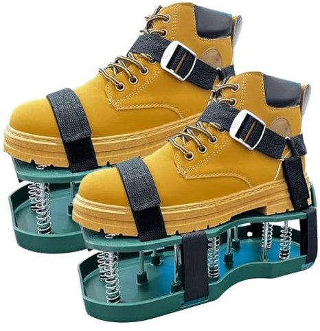 ARVALOLET Zapatos de ventilación de césped con clavos de acero y correa ajustable para un cuidado efectivo del césped